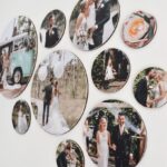 foto op muur hout cirkel rond