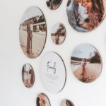 foto op muur hout cirkel rond