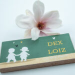 geboortekaartje op hout