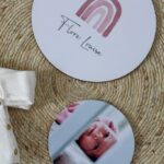 foto op muur hout cirkel rond