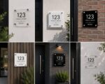 Persoonlijk huisnummerbordje van plexiglas bij de voordeur